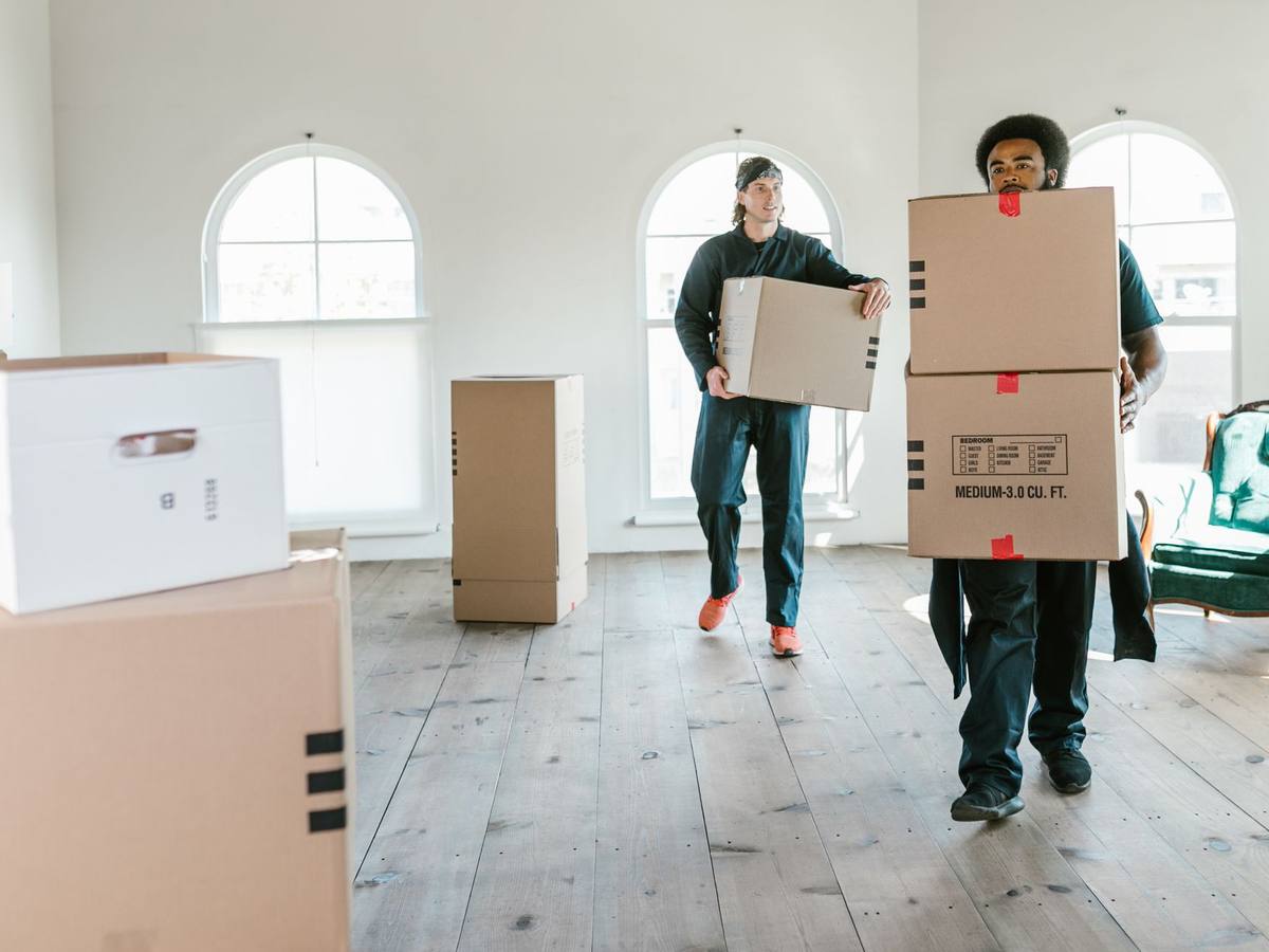 Small moves Calgary, Western Provincial Movers loading a studio apartment in the Beltline, Calgary AB